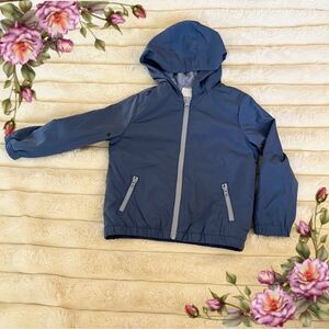Janie and Jack dusty Blue Hooded rain Jacket